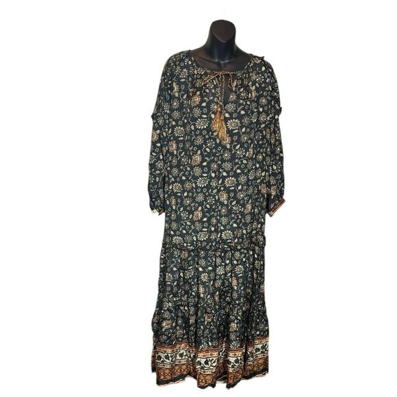 Natural life women’s xs Lula ruffled maxi dress floral bohemian tiered - Picture 2 of 6